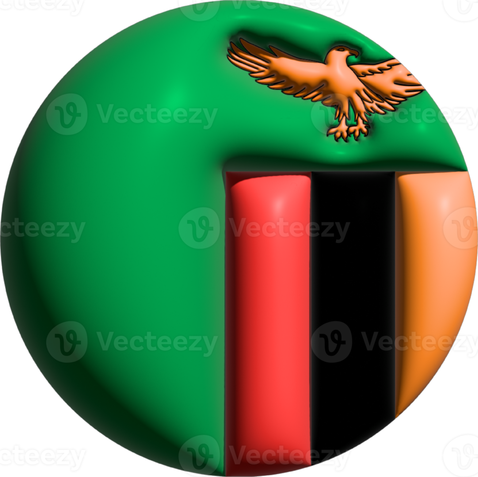 Zambia bandera circulo 3d. png