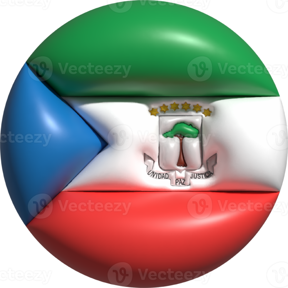 Equatorial Guinea flag circle 3D. png