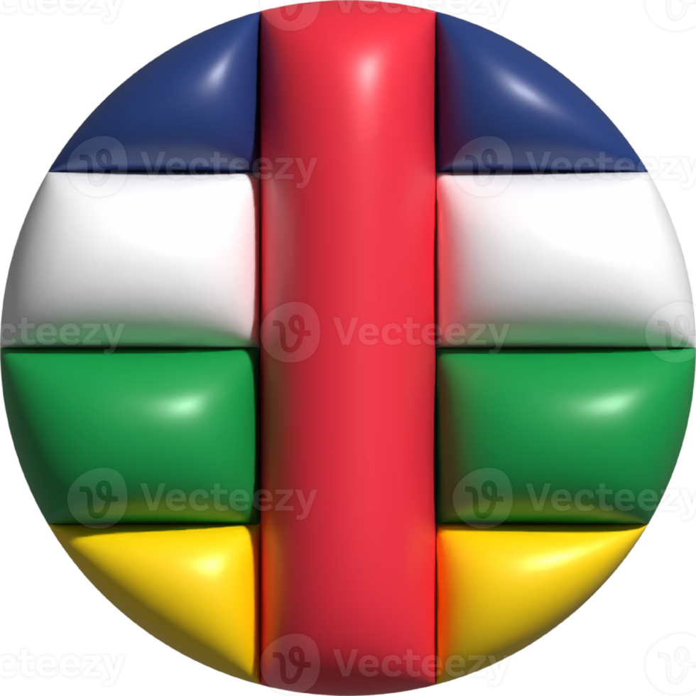 central africano bandeira círculo 3d. png