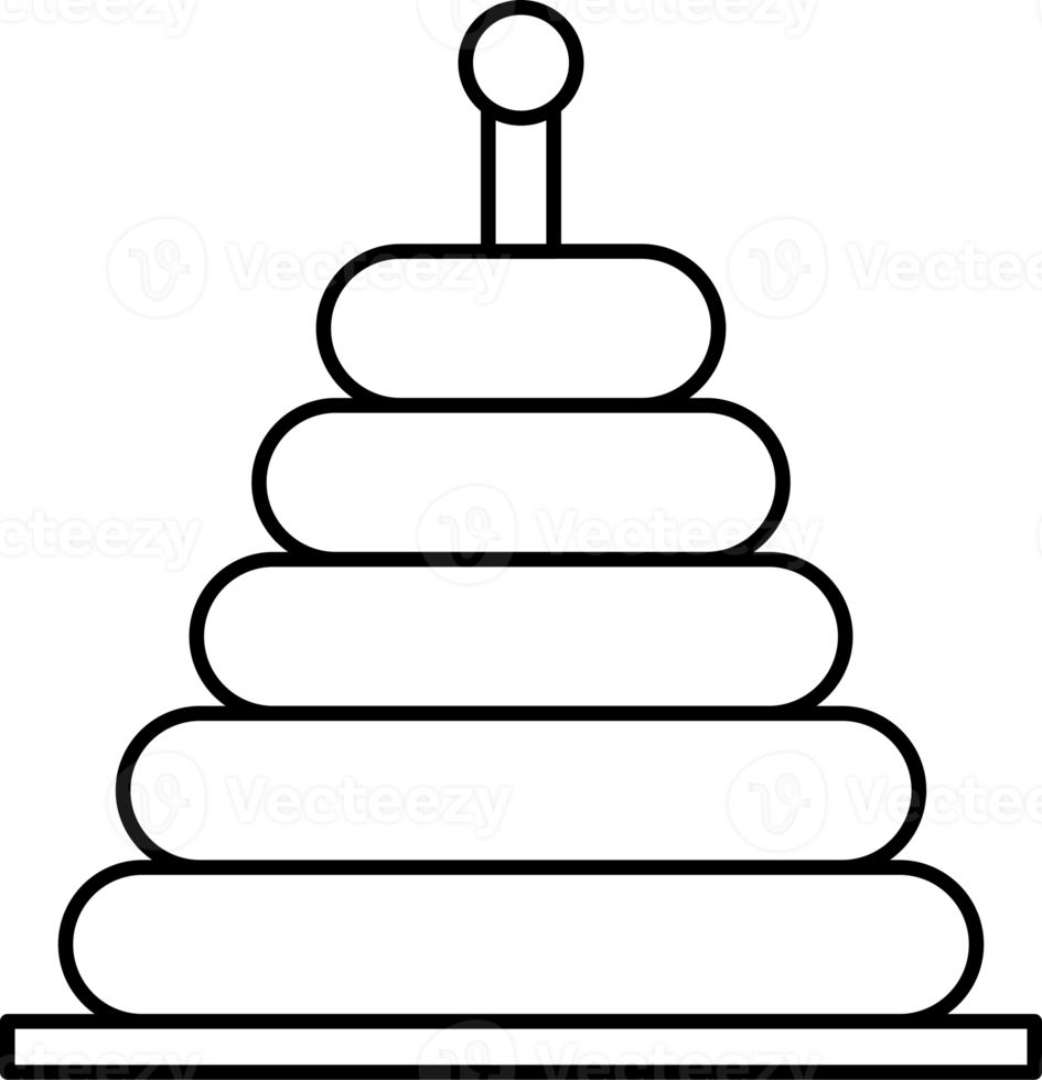 pyramid toy element, drawing for coloring. png