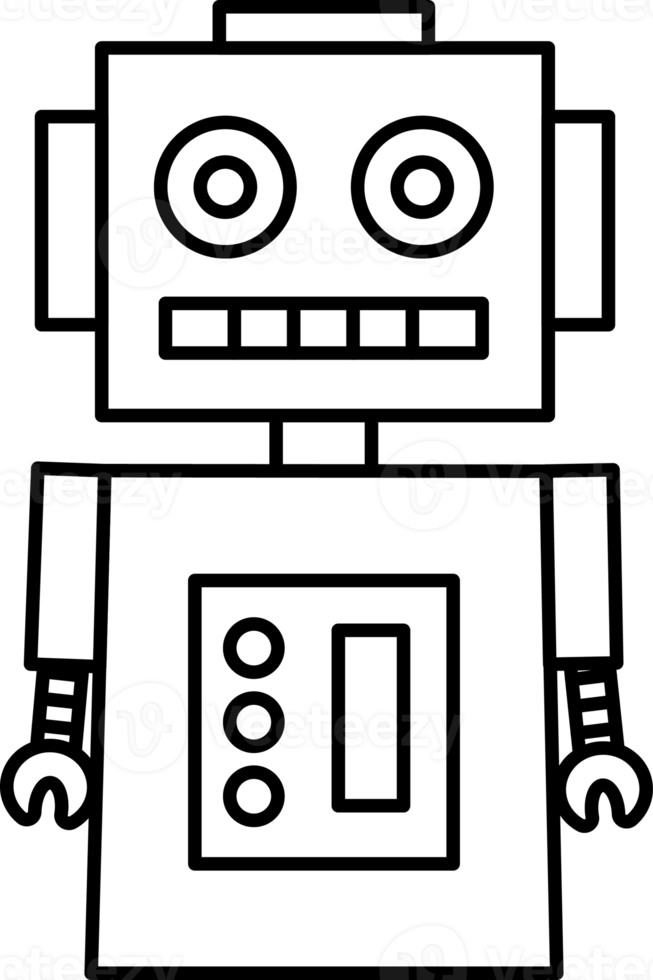 robot toy element, drawing for coloring. png