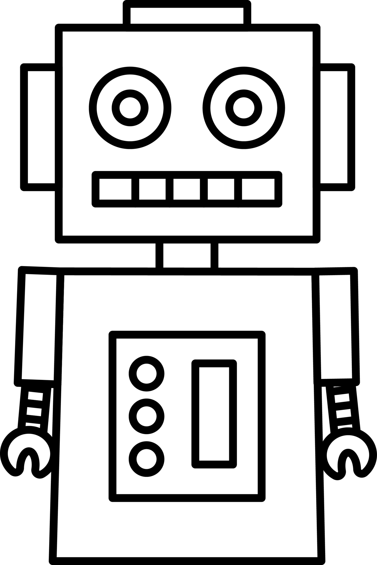 robot toy element, drawing for coloring. 22501596 PNG