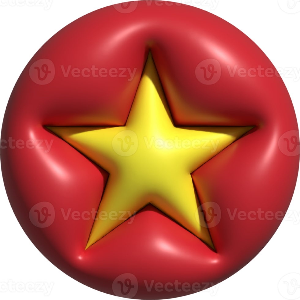 vietnam flagga cirkel 3d. png