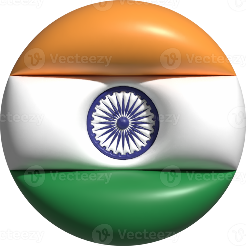 India flag circle 3D. png