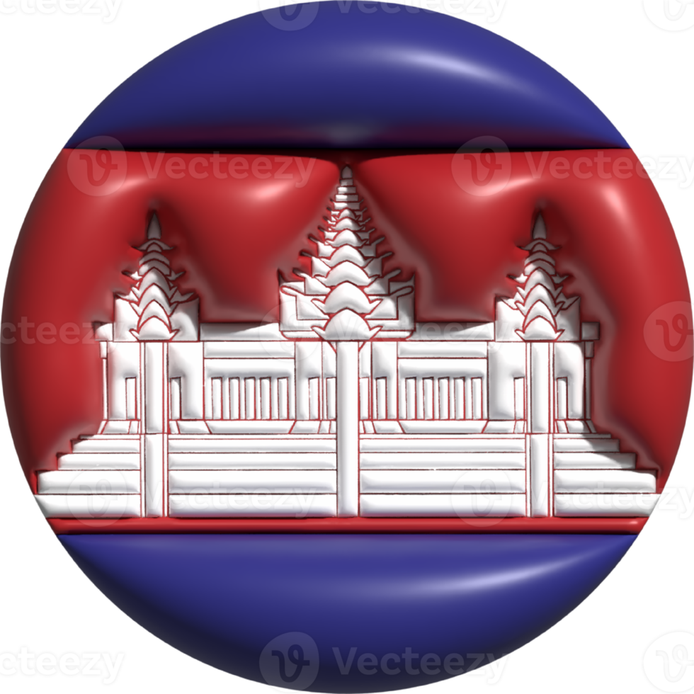 Cambodia flag circle 3D. png