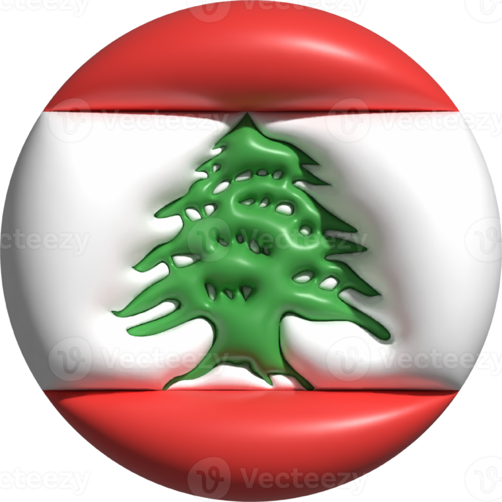 Lebanon flag circle 3D. png