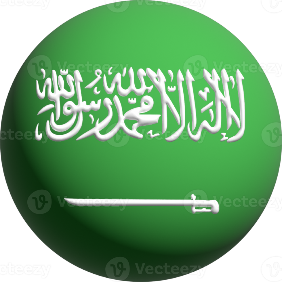 Saudi Arabia flag circle 3D. png