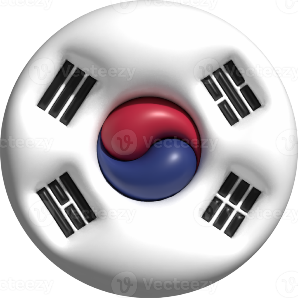 South Korea flag circle 3D. png