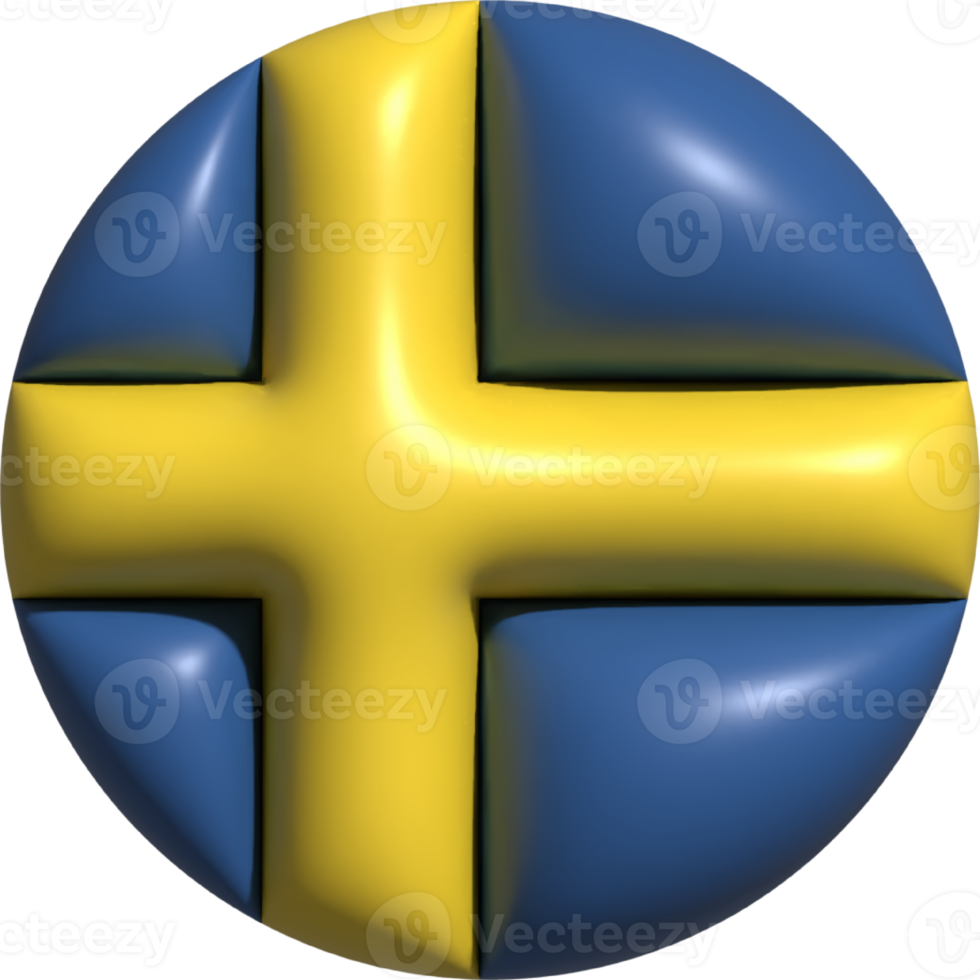 Sweden flag circle 3D. png