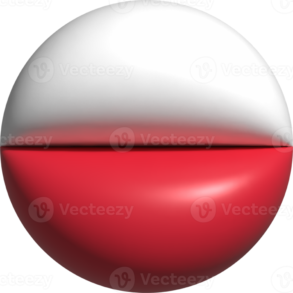 Poland flag circle 3D. png