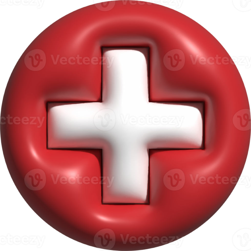 Suiza bandera circulo 3d. png