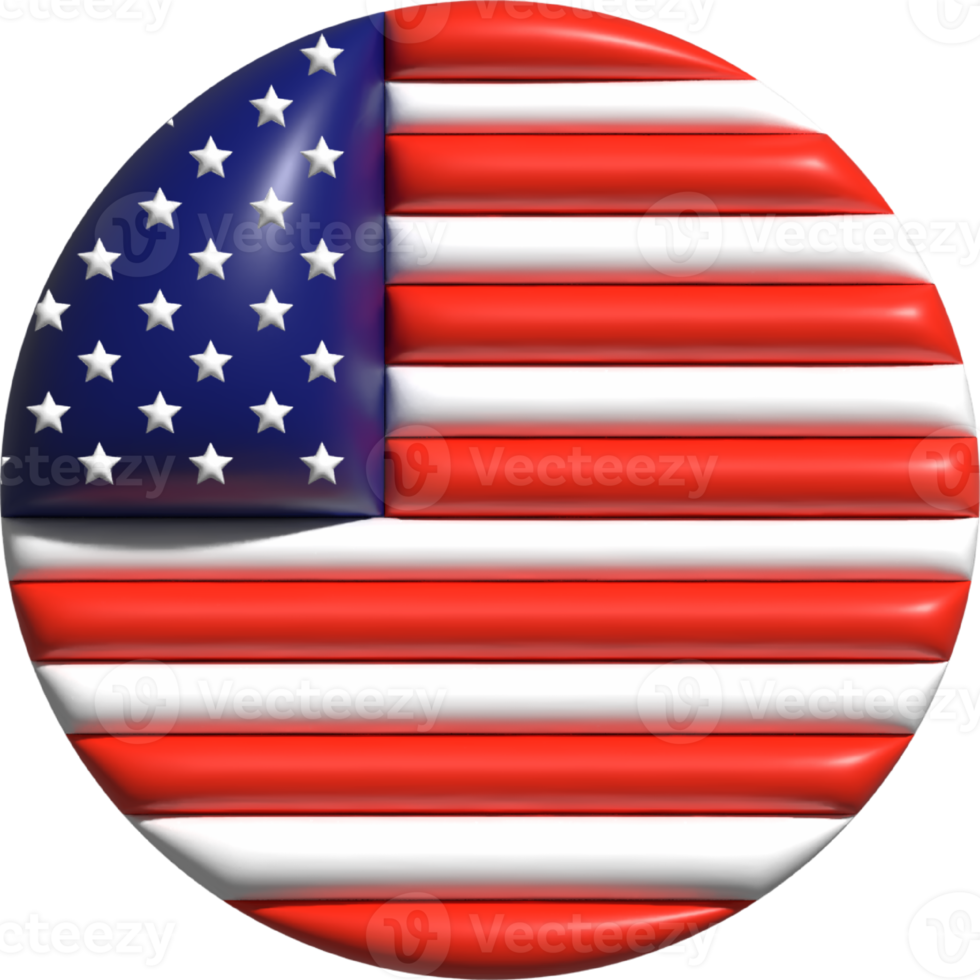 USA flagga cirkel 3d. png