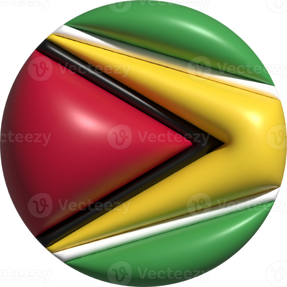 Guyana flag circle 3D. png