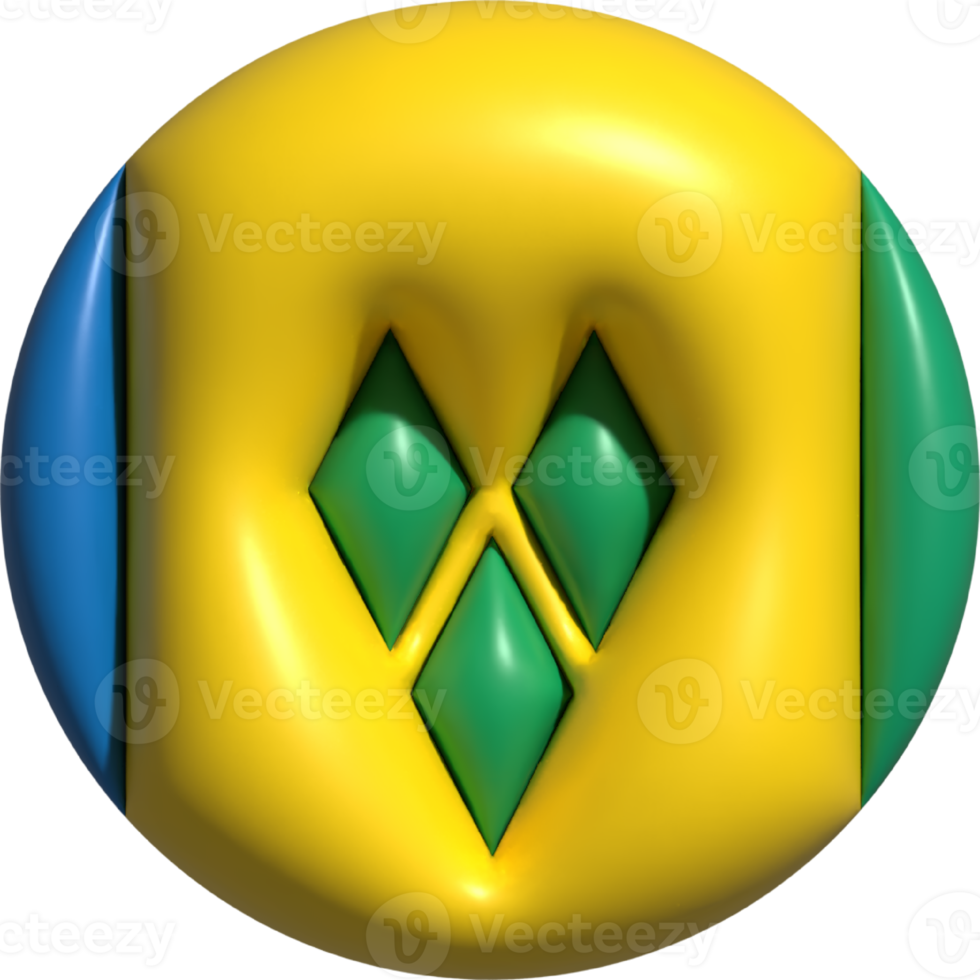 Saint Vincent and the Grenadines flag circle 3D. png