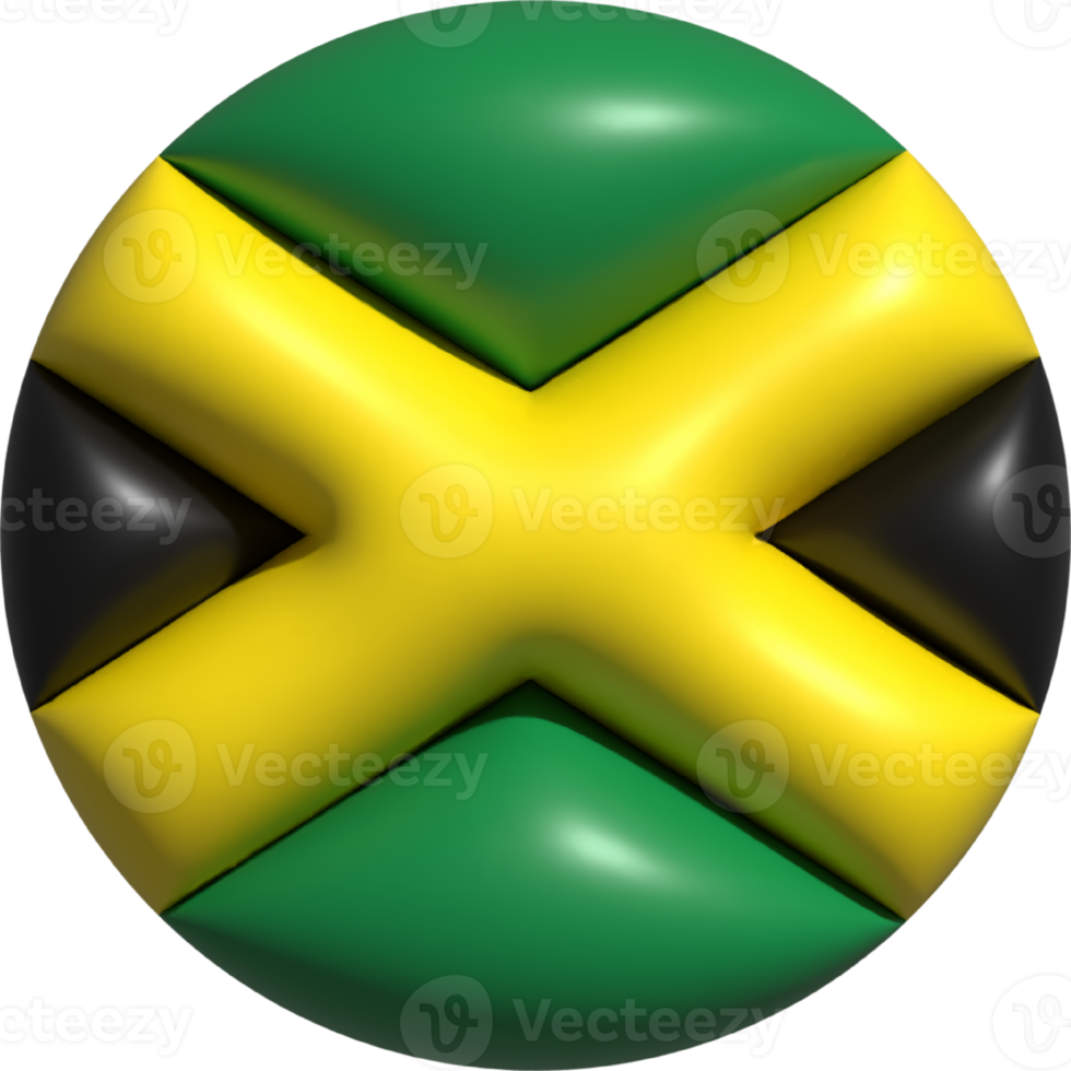 Jamaica flag circle 3D. 22501792 PNG