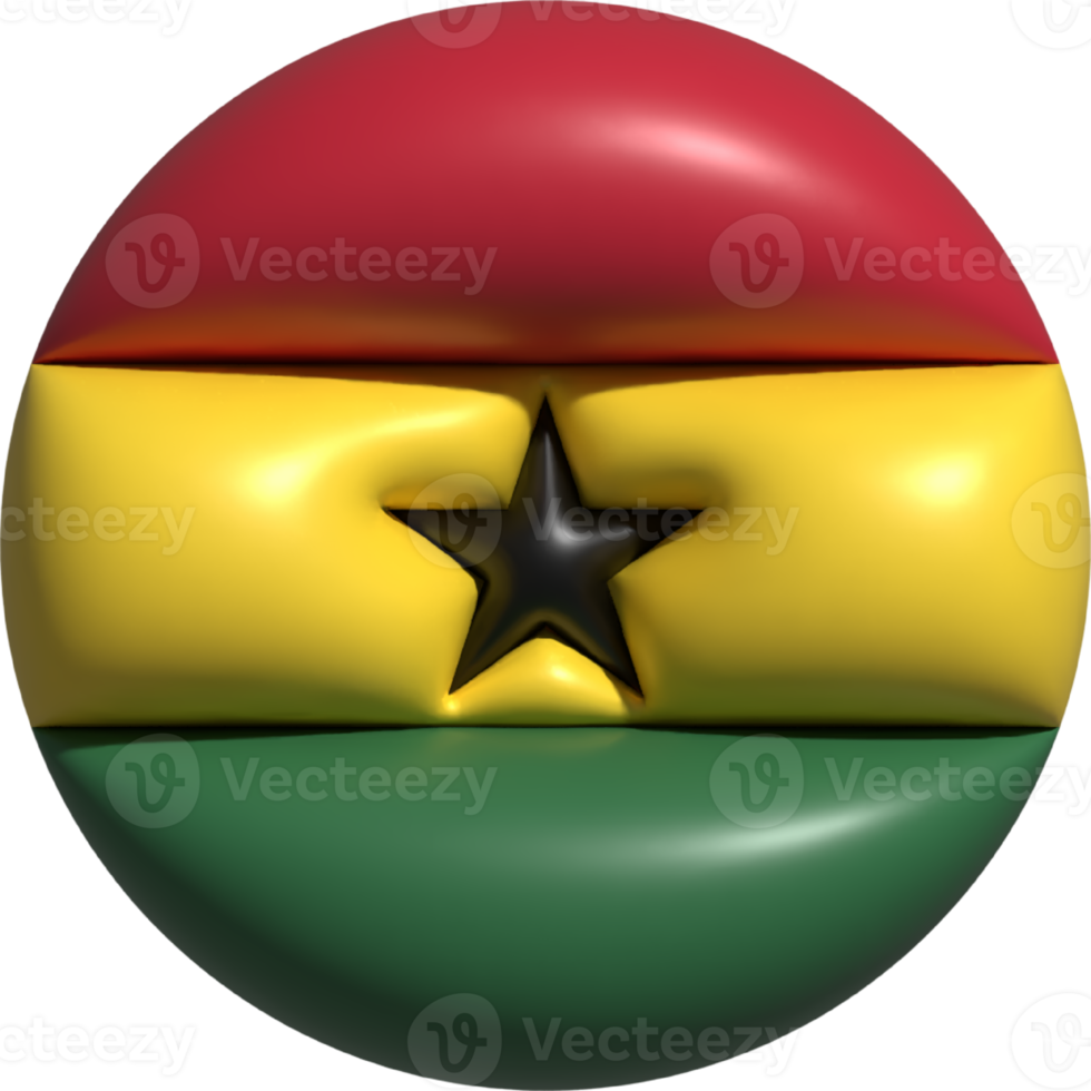 Ghana Flagge Kreis 3d. png