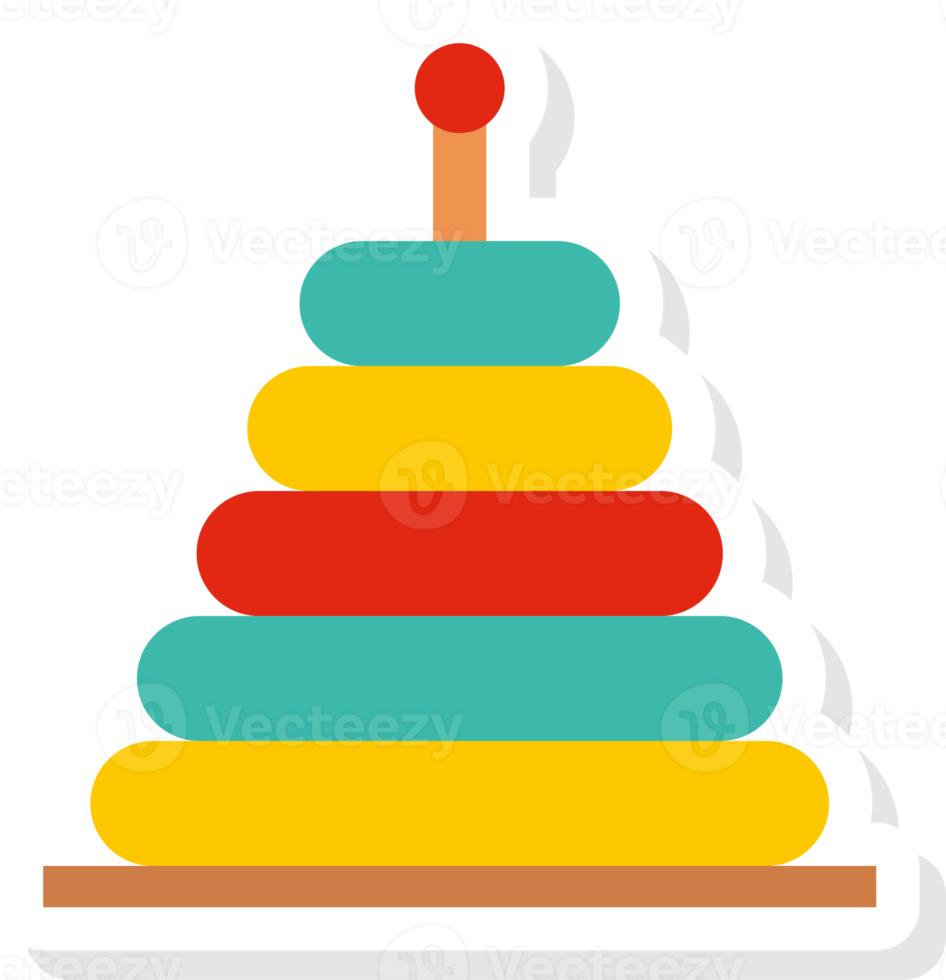 pirámide juguete plano elemento, juguetes elemento pegatinas png