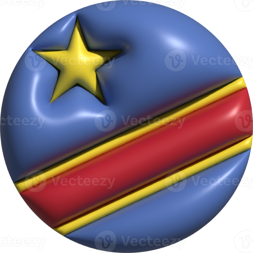 república do a Congo bandeira círculo 3d. png