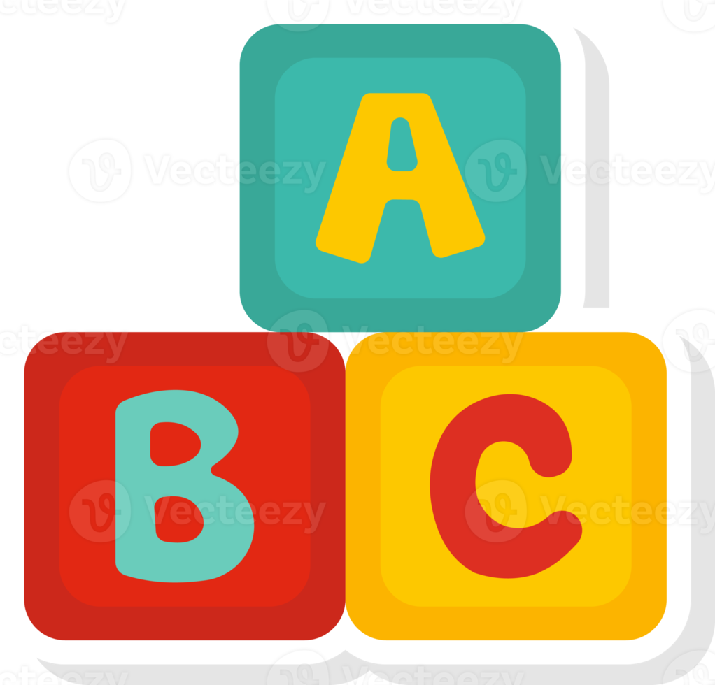 decoupeerzaag puzzel abc speelgoed- vlak element, speelgoed element stickers. png