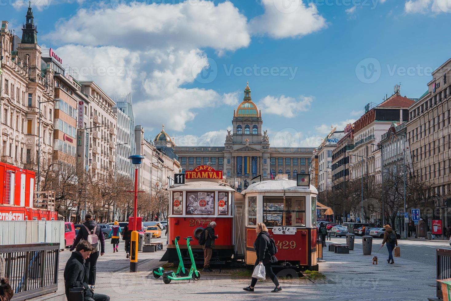 City of Prague. People walking through the city of Prague photo