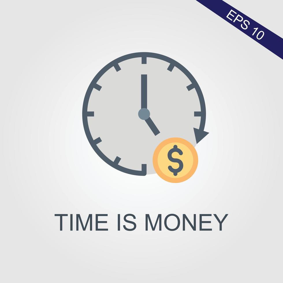 Time is money line icon. Time with Stack of Coins vector outline sign.