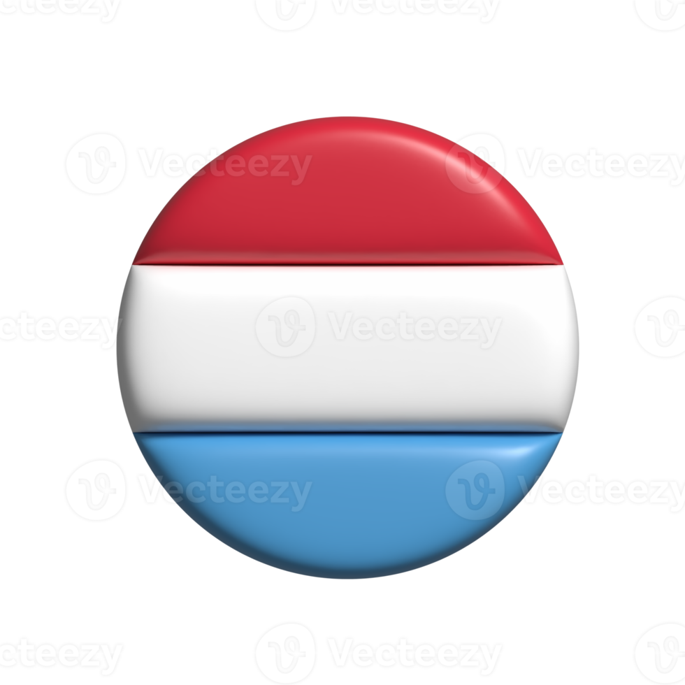 luksemburg circulaire vlag vorm geven aan. 3d geven png