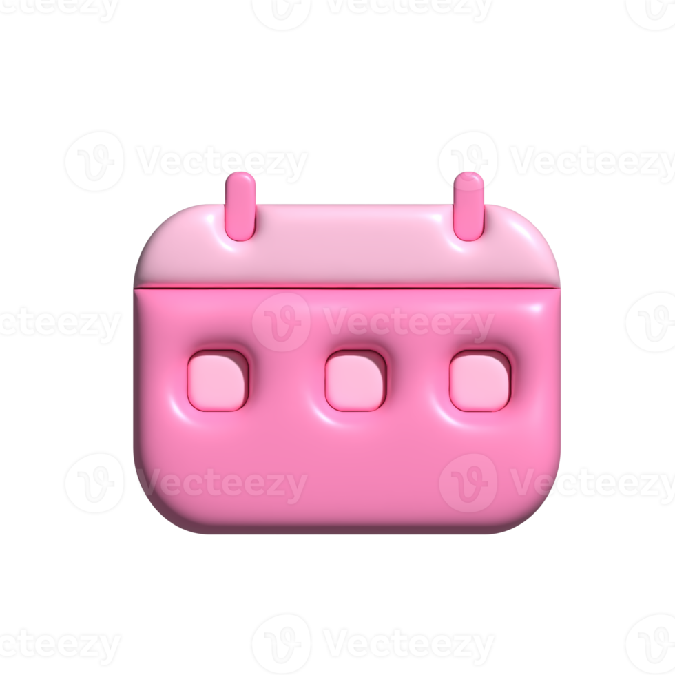 Calender icon. 3d render png