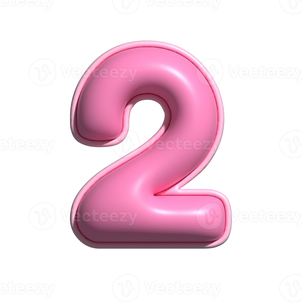 number 2 pink alphabet glossy 22502925 PNG