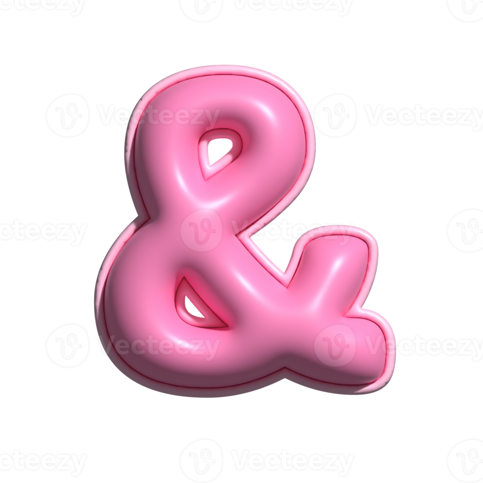 ampersand símbolo rosado alfabeto lustroso png