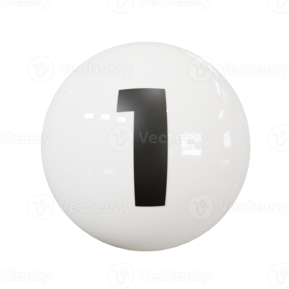 Ball number 1 png