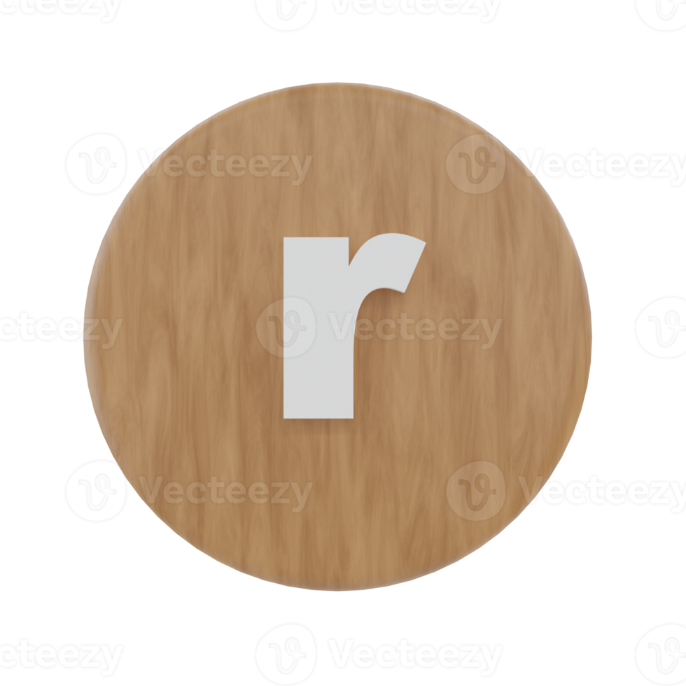 Letter r on shape round png