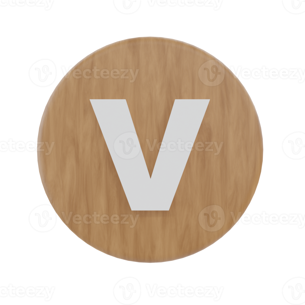 Letter v on shape round png