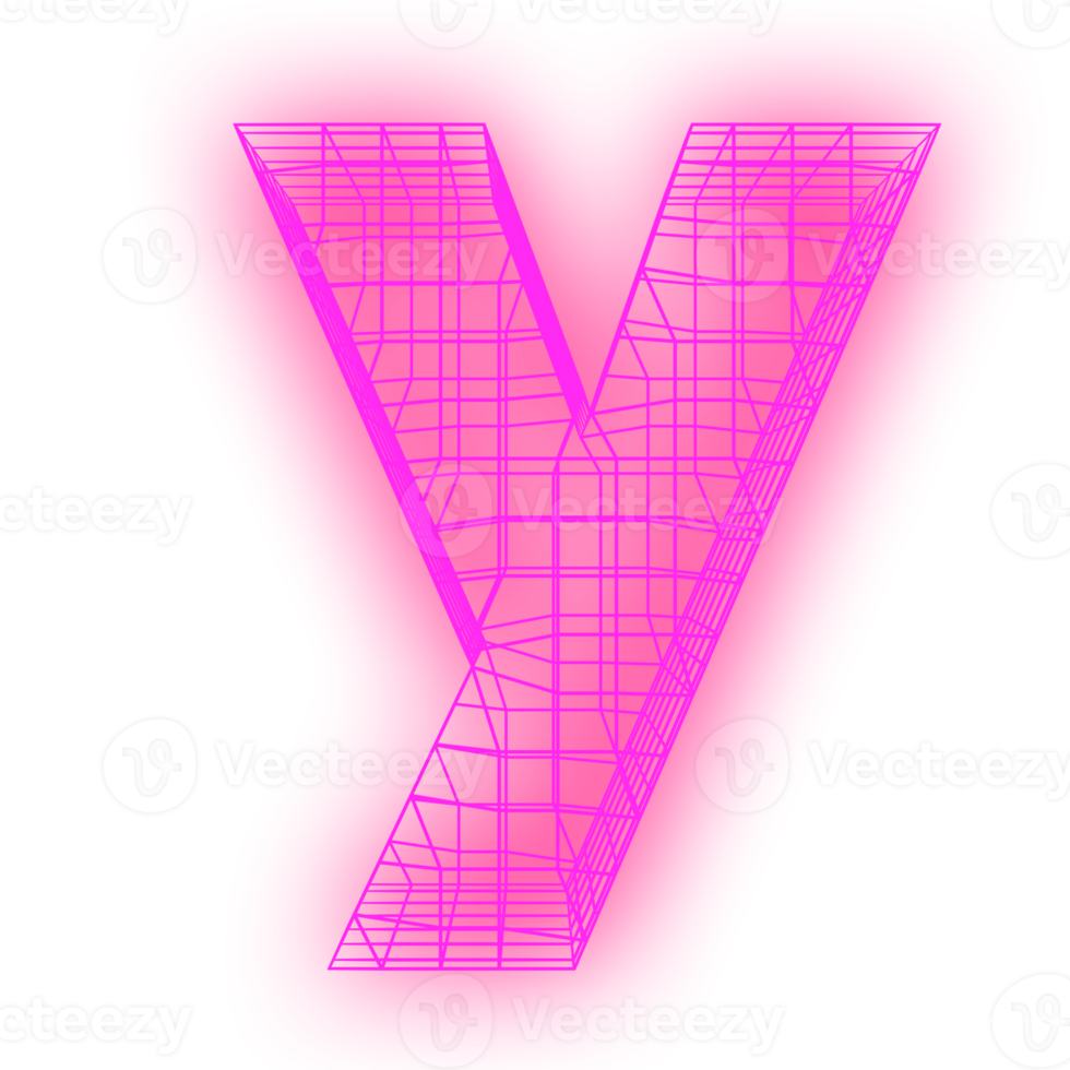 Letter y grid neon png