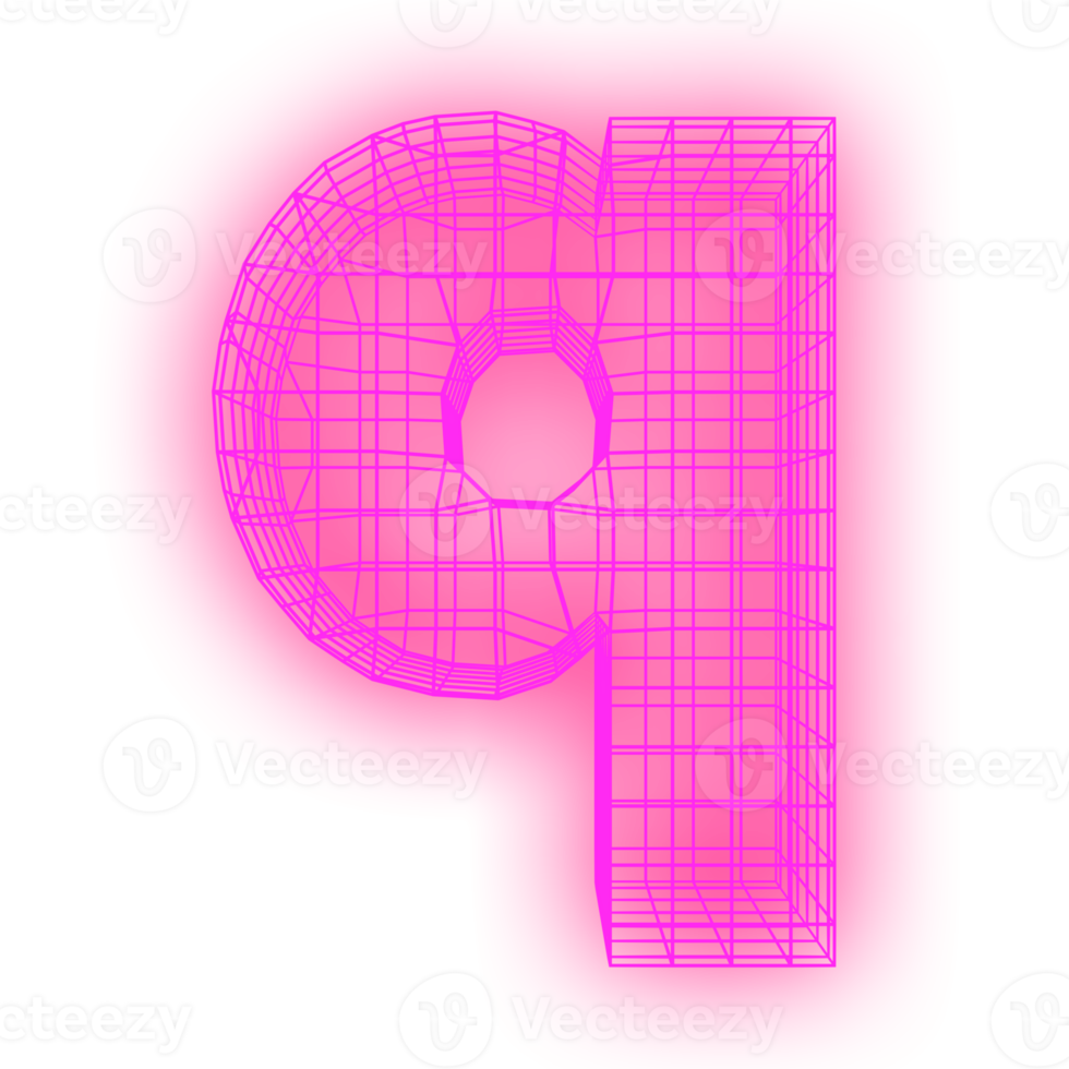 Letter q grid neon png
