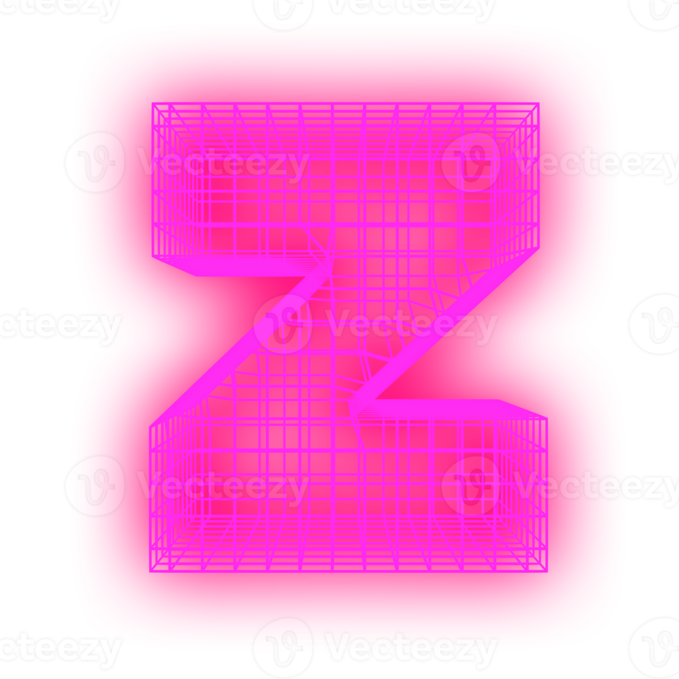 Letter z grid neon png