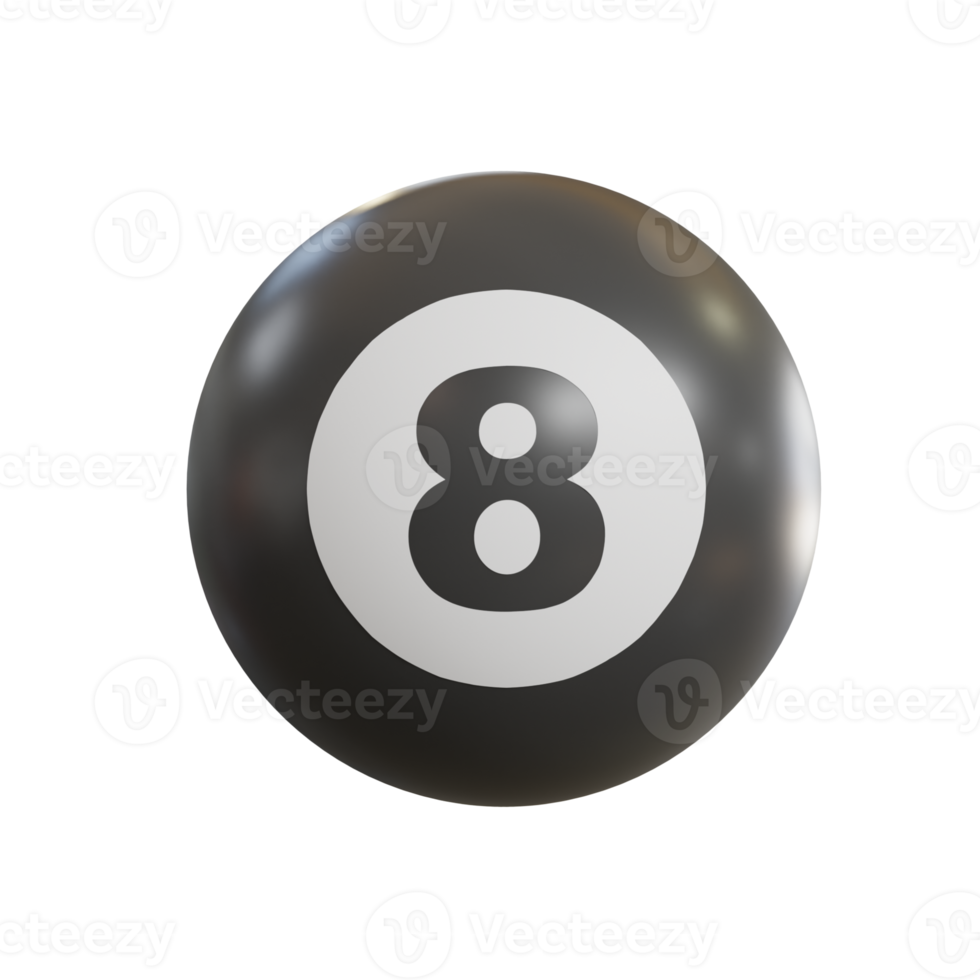 billard balle. 3d rendre png