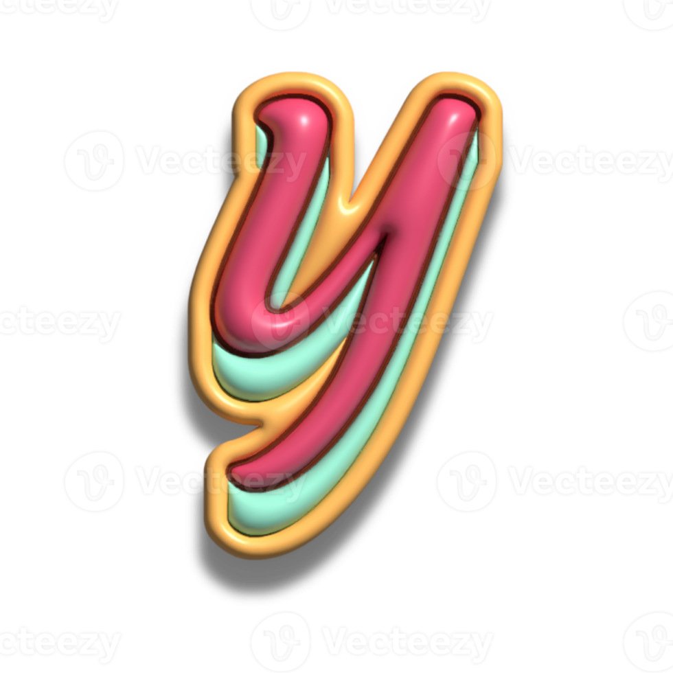 Lettery glossy 3d png
