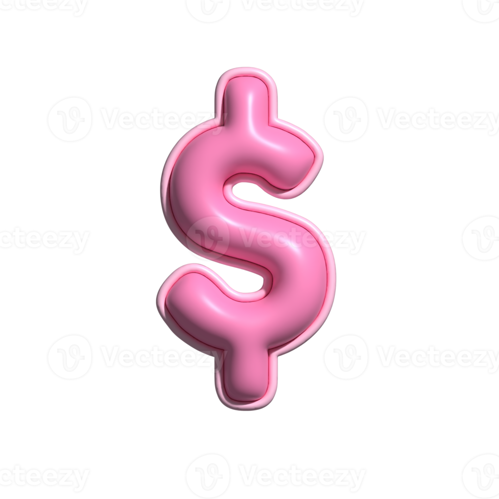 dollar symbol pink alphabet glossy png