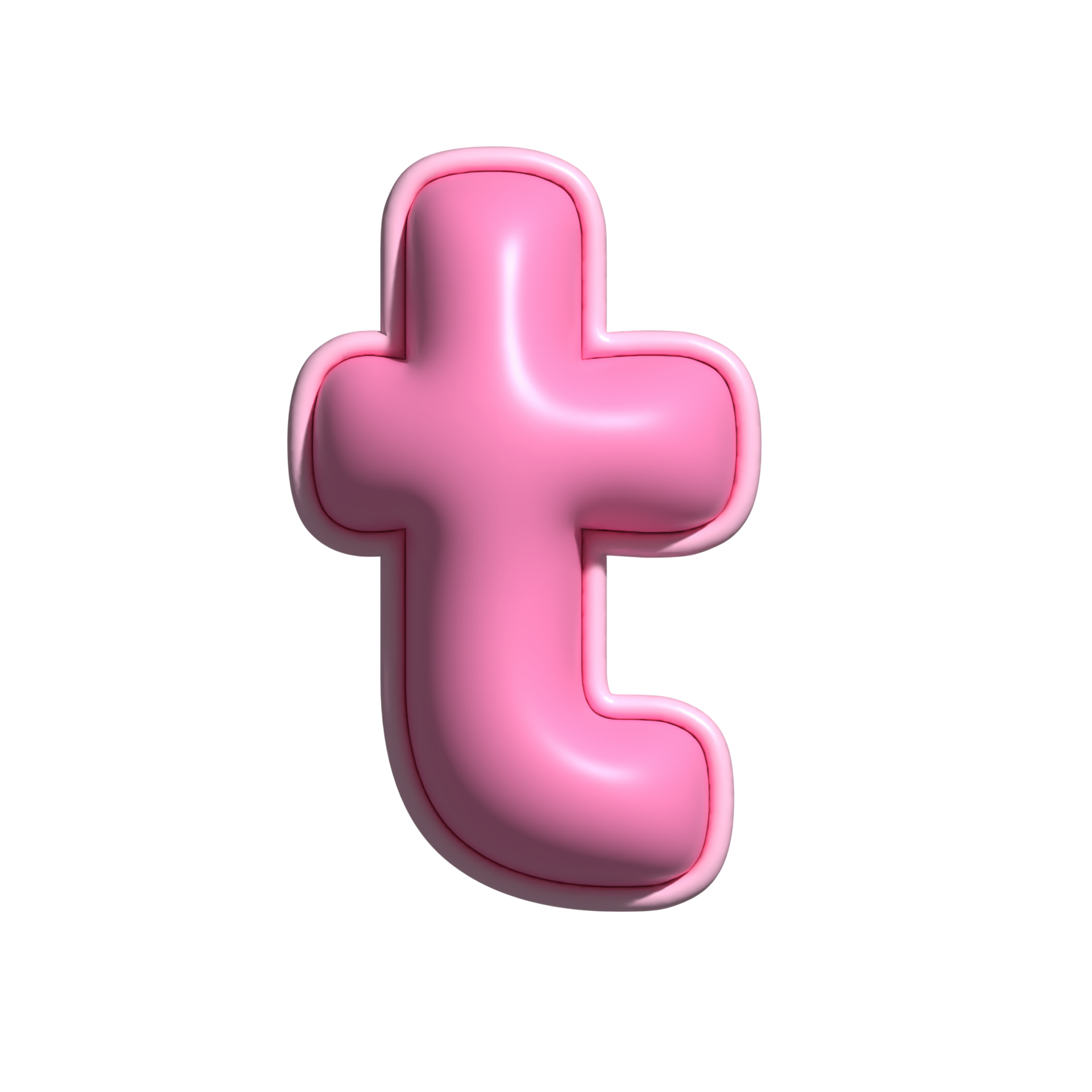 Letter t pink alphabet glossy 22503387 PNG