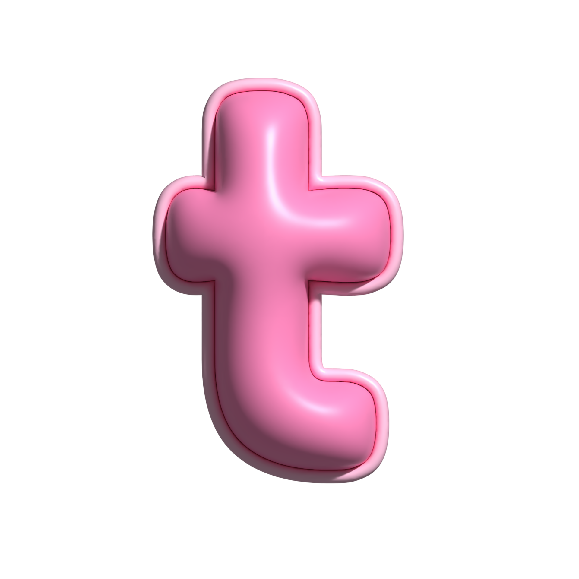 Letter t pink alphabet glossy 22503387 PNG