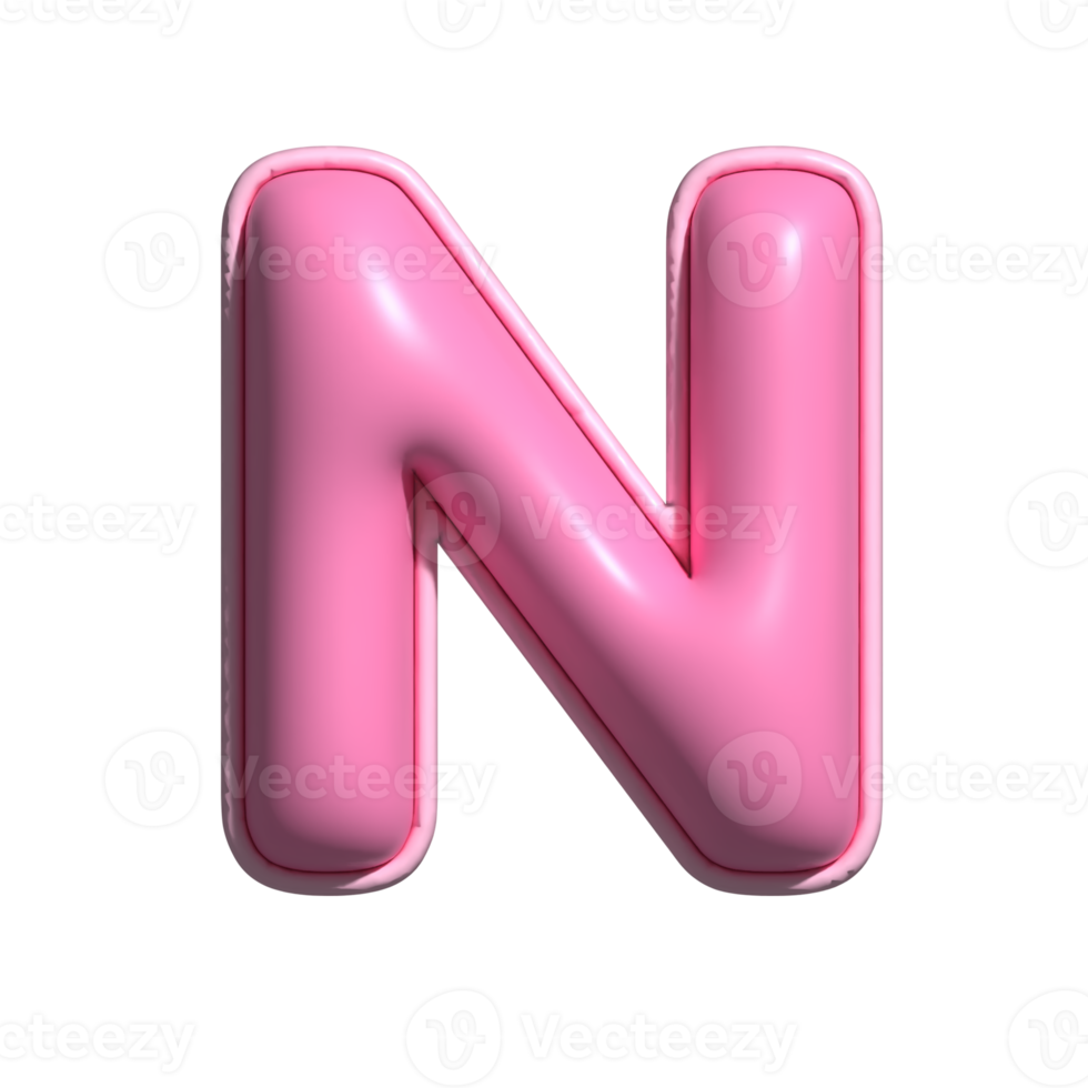 letra norte rosado alfabeto lustroso png