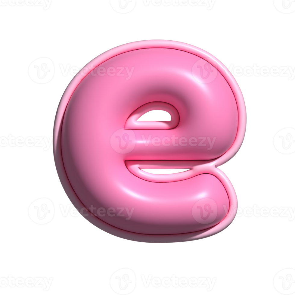 Letter e pink alphabet glossy png