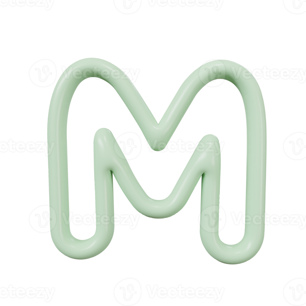 letter M color glossy outline png