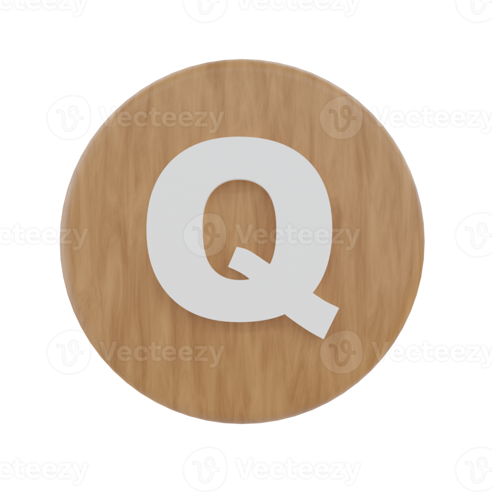 Letter Q on shape round png