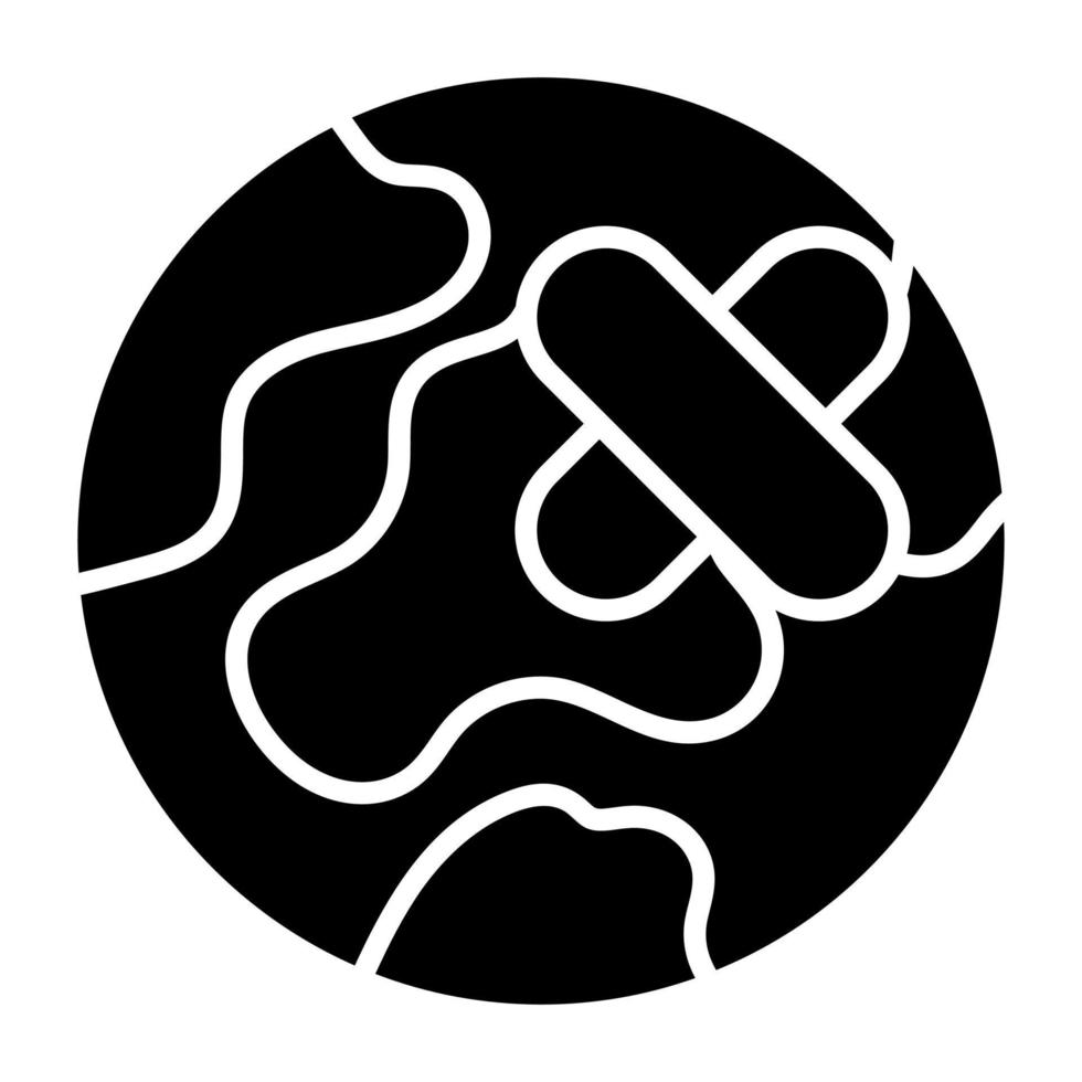 Save the world and earth, bandage on world globe showing icon of healed earth, premium vector