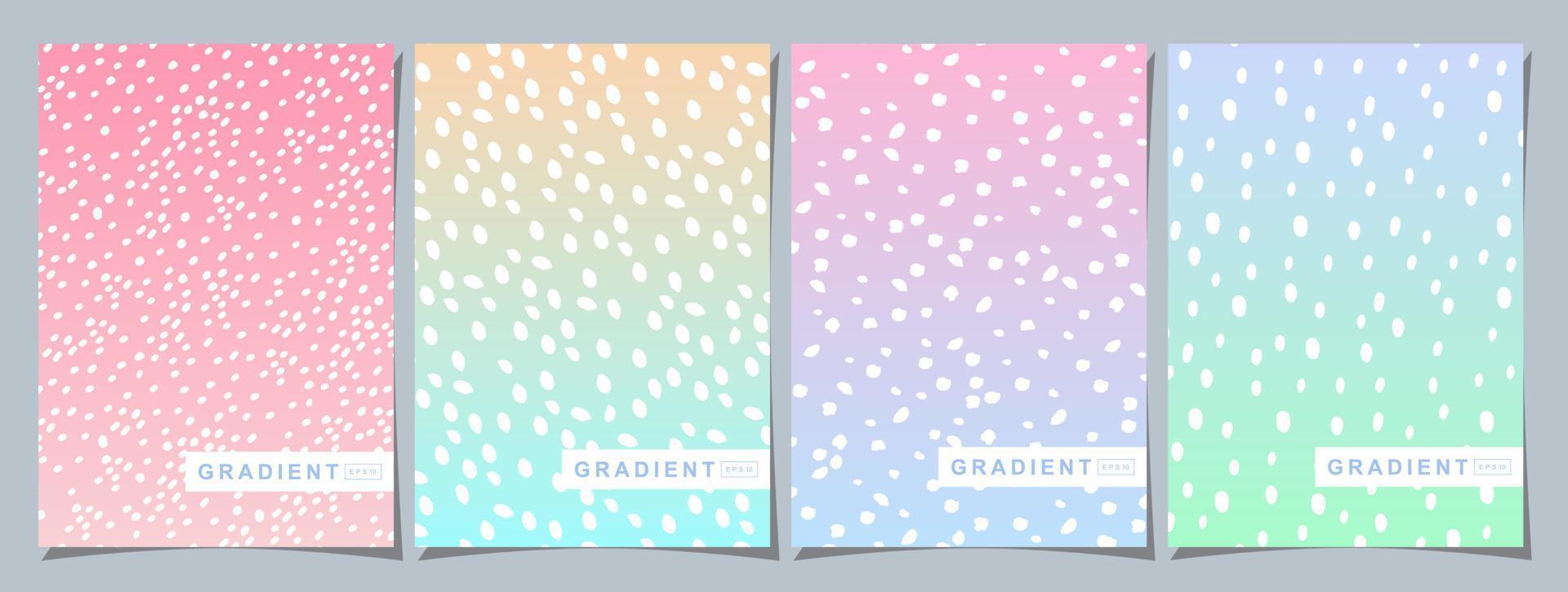 Set of colorful gradient covers With dots Pattern, pastel colors. For covers, wallpapers, branding and other projects. vector