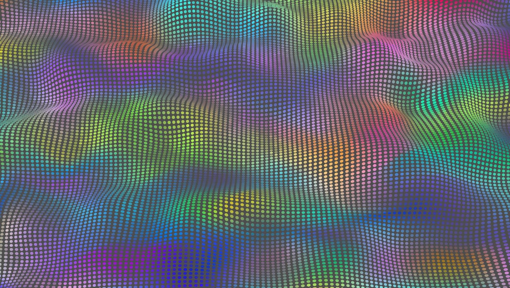 Vector dotted wavy grid background with  candy colors.