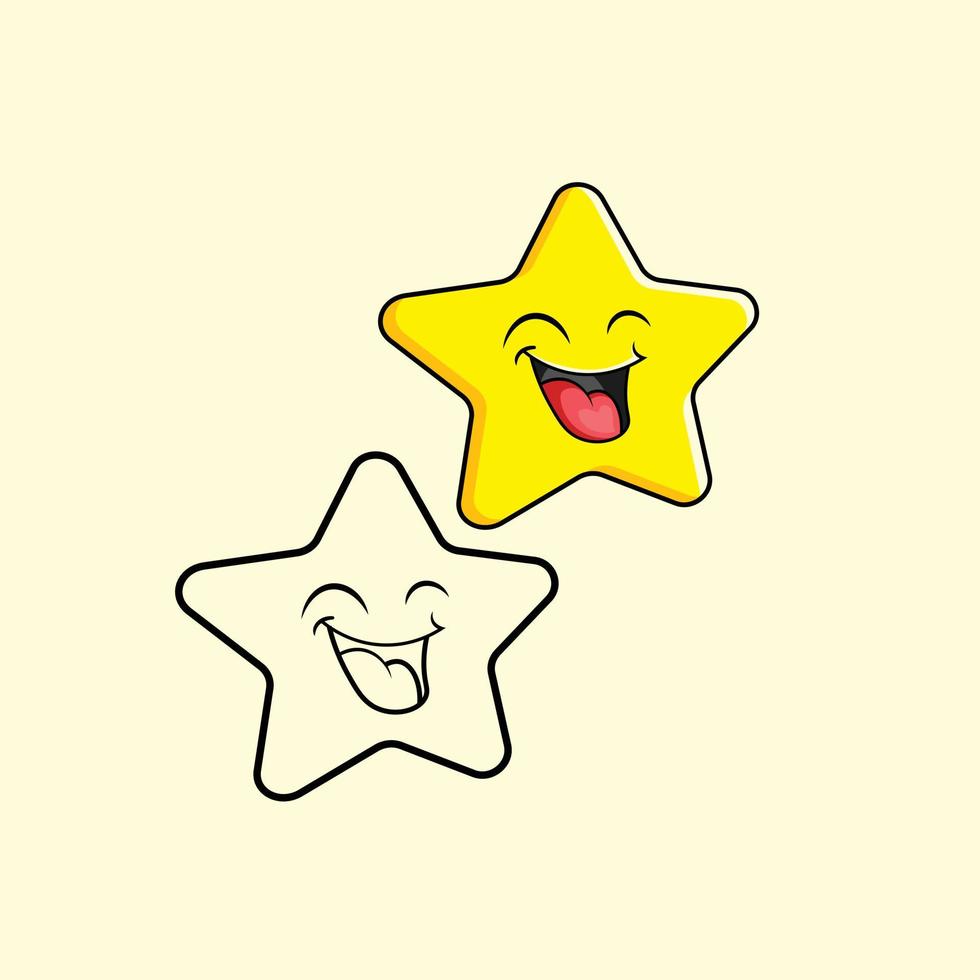 Happy Gold Star Smiley Illustration vector