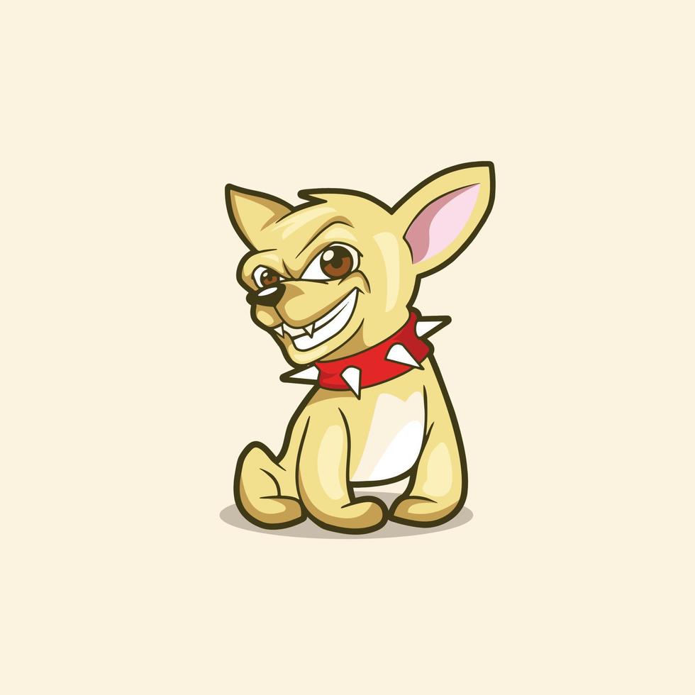 Mad Dog chihuahua Cartoon Illustration vector