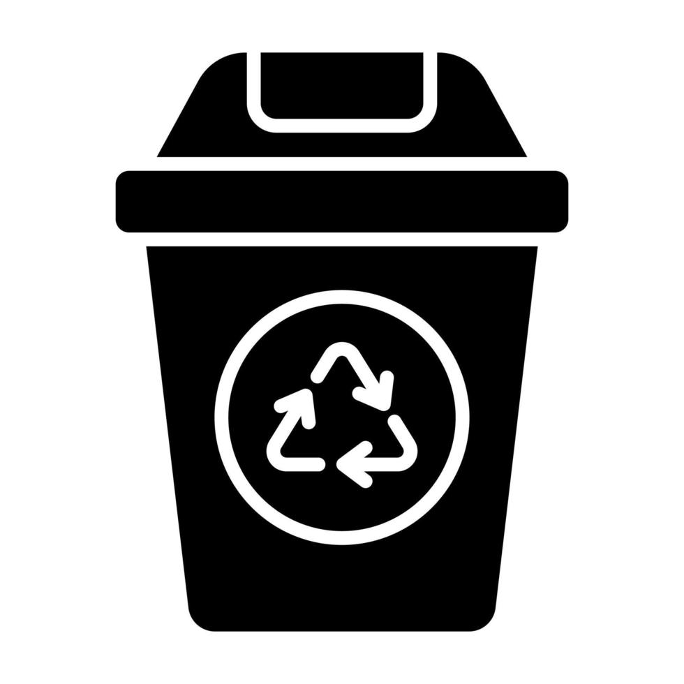 Have look at this amazing vector of recycling trash bin, garbage bin icon